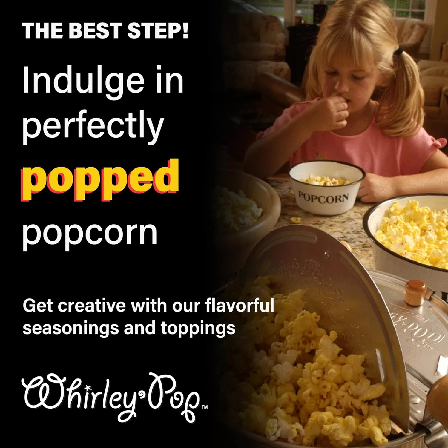 Original Whirley Pop Popcorn Maker - 6 Quart Popcorn Popper, Popcorn Maker With Metal Gears