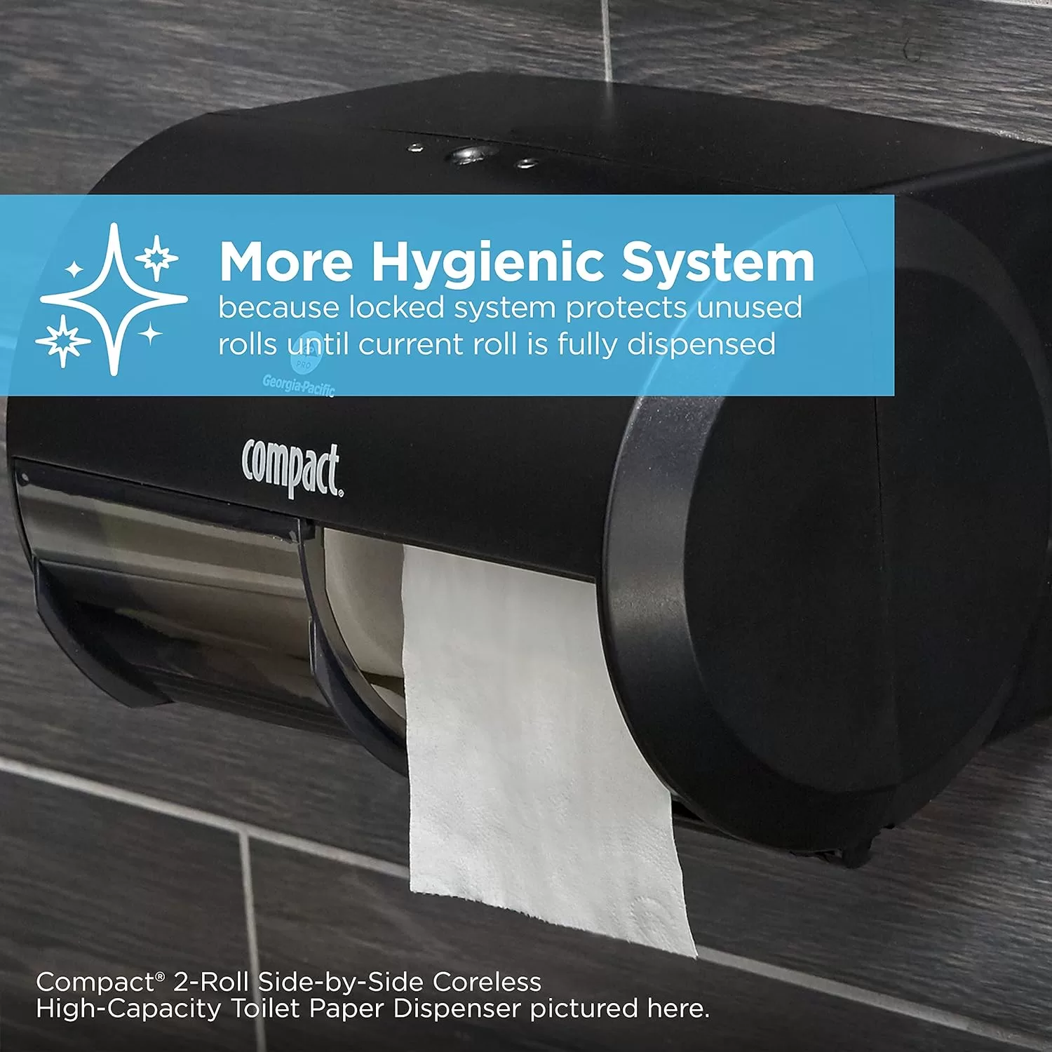Compact Coreless 2-Ply Recycled Toilet Paper by GP PRO (Georgia-Pacific), 19375, 1,000 Sheets Per Roll, 36 Rolls Per Case
