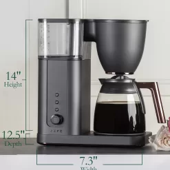 Café Specialty Drip Coffee Maker | 10-Cup Glass Carafe | WiFi Enabled Voice-to-Brew Technology | Matte Black
