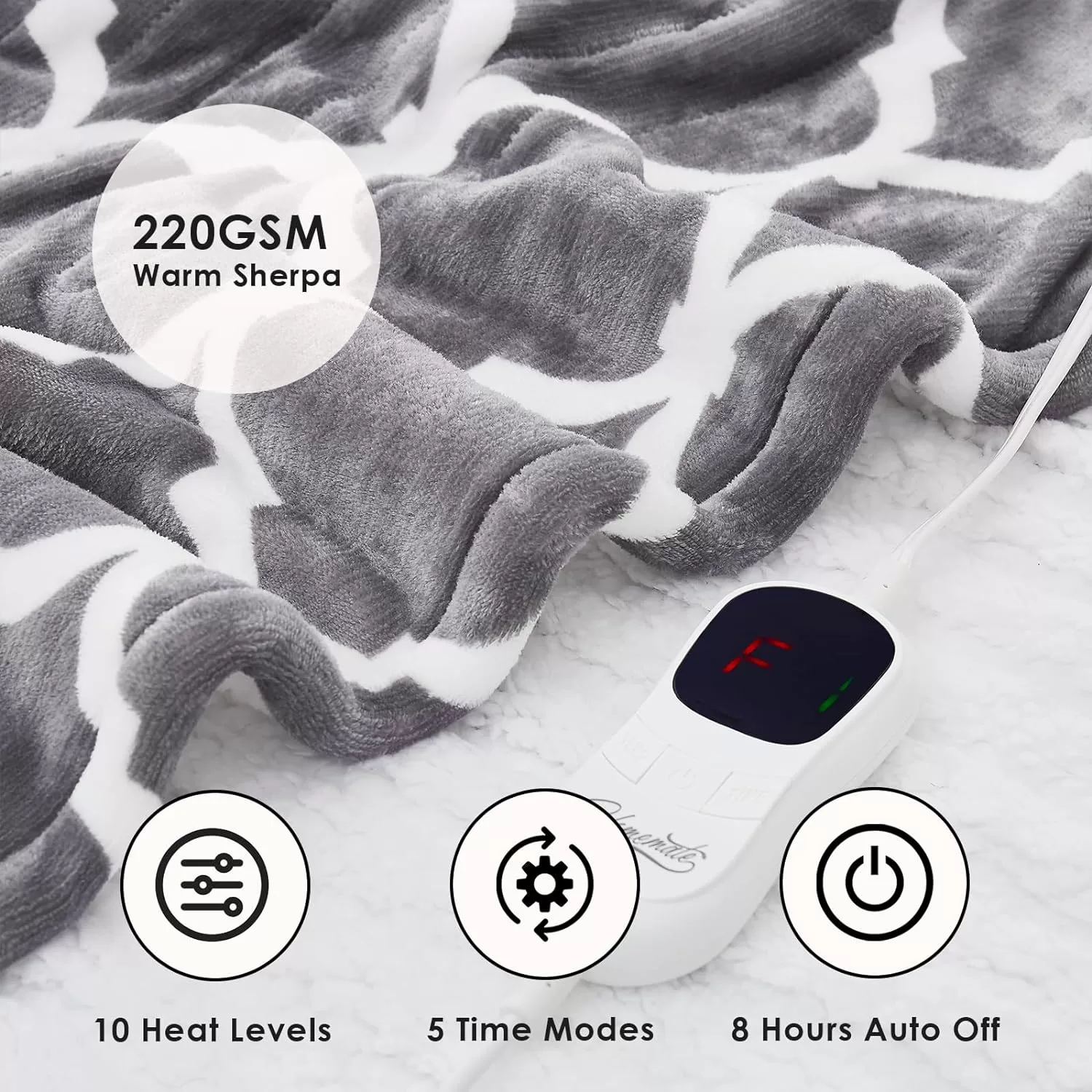 HomeMate Heated Blanket Electric Full Size - 72“x84“