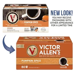 Victor Allen's Coffee Pumpkin Spice Flavored, Medium Roast, 80 Count, Single Serve Coffee Pods for Keurig K-Cup Brewers