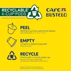 Café Bustelo Espresso Style Dark Roast Coffee, 96 Keurig K-Cup Pods ,24 Count (Pack of 4)