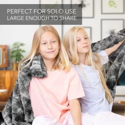 Everlasting Comfort Luxury Plush Blanket - Cozy, Soft, Fuzzy Faux Fur Throw Blanket for Couch (Gray)