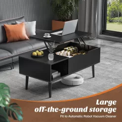 Sweetcrispy Coffee Table, Lift Top Coffee Tables (Black)