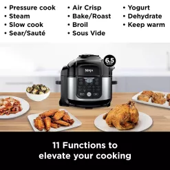 Shark Ninja Foodi 11-in-1 6.5-qt Pro Pressure Cooker + Air Fryer With Stainless Finish