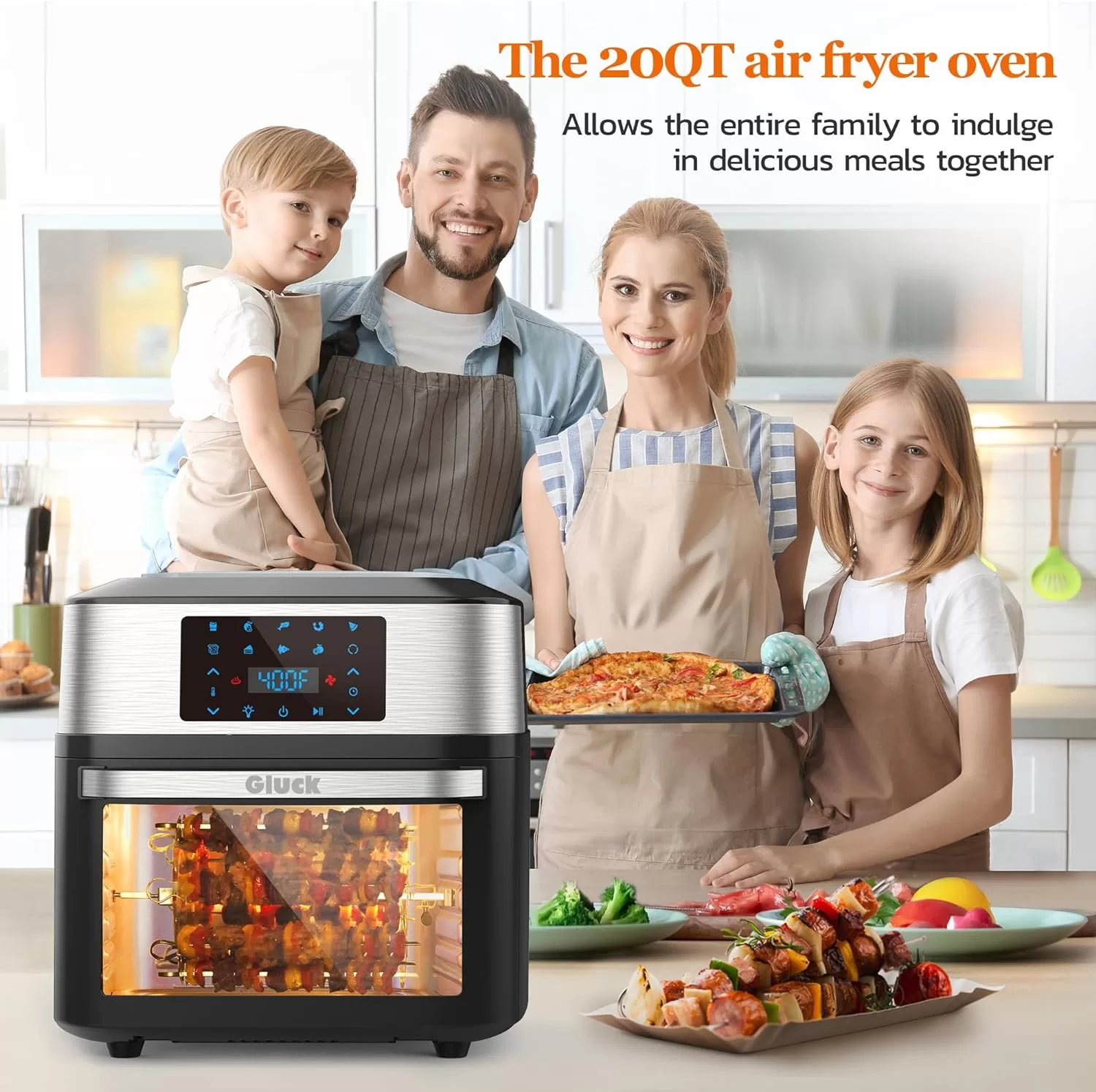 GLUCK Air Fryer Oven, 10-in-1 20 QT Airfryer Oven, ETL Certification