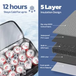 Maelstrom Soft Cooler Bag, Collapsible Soft Sided Cooler, 30/60/75 Cans Beach Cooler