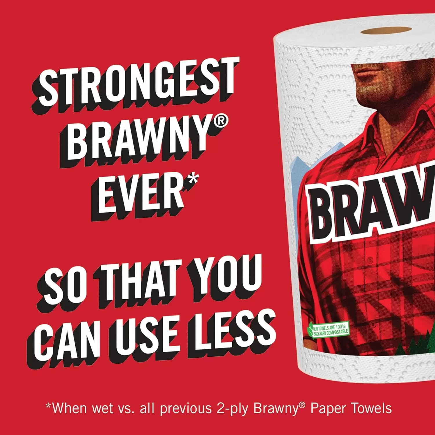 Brawny Tear-A-Square Paper Towels, 16 Double Rolls = 32 Regular Rolls