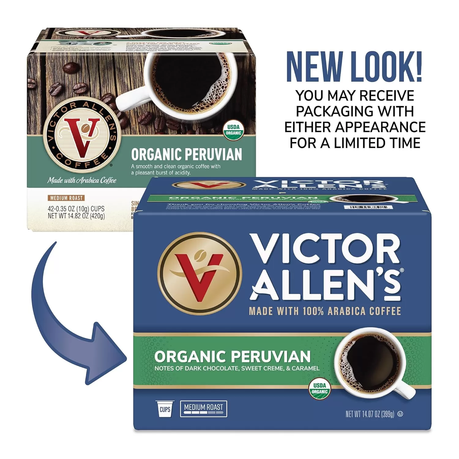 Victor Allen's Coffee Organic Peruvian, Medium Roast, 80 Count, Single Serve Coffee Pods for Keurig K-Cup Brewers