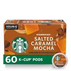 Starbucks K-Cup Coffee Pods—Salted Caramel Mocha Flavored Coffee—100% Arabica—Naturally Flavored—6 boxes (60 pods total)