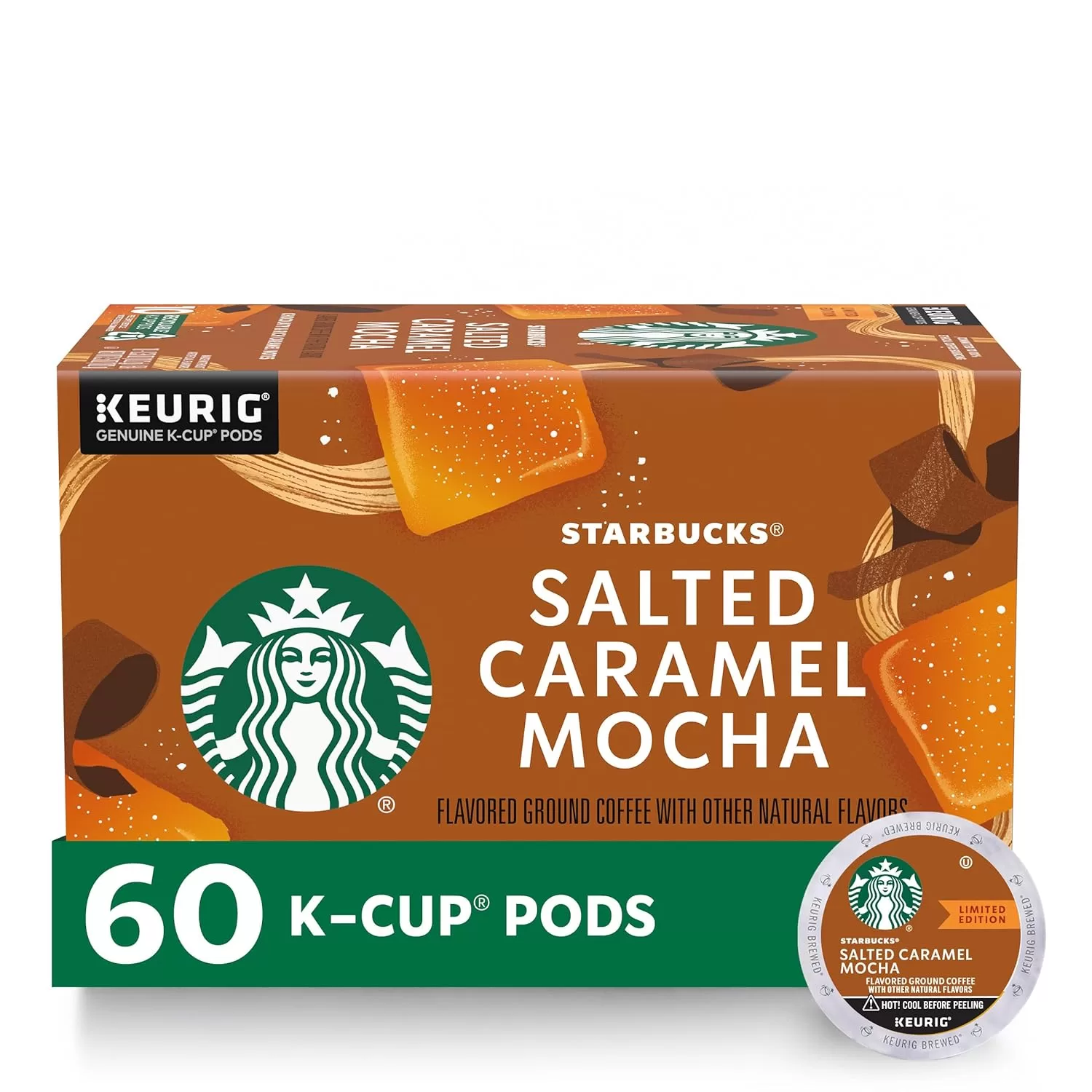 Starbucks K-Cup Coffee Pods—Salted Caramel Mocha Flavored Coffee—100% Arabica—Naturally Flavored—6 boxes (60 pods total)