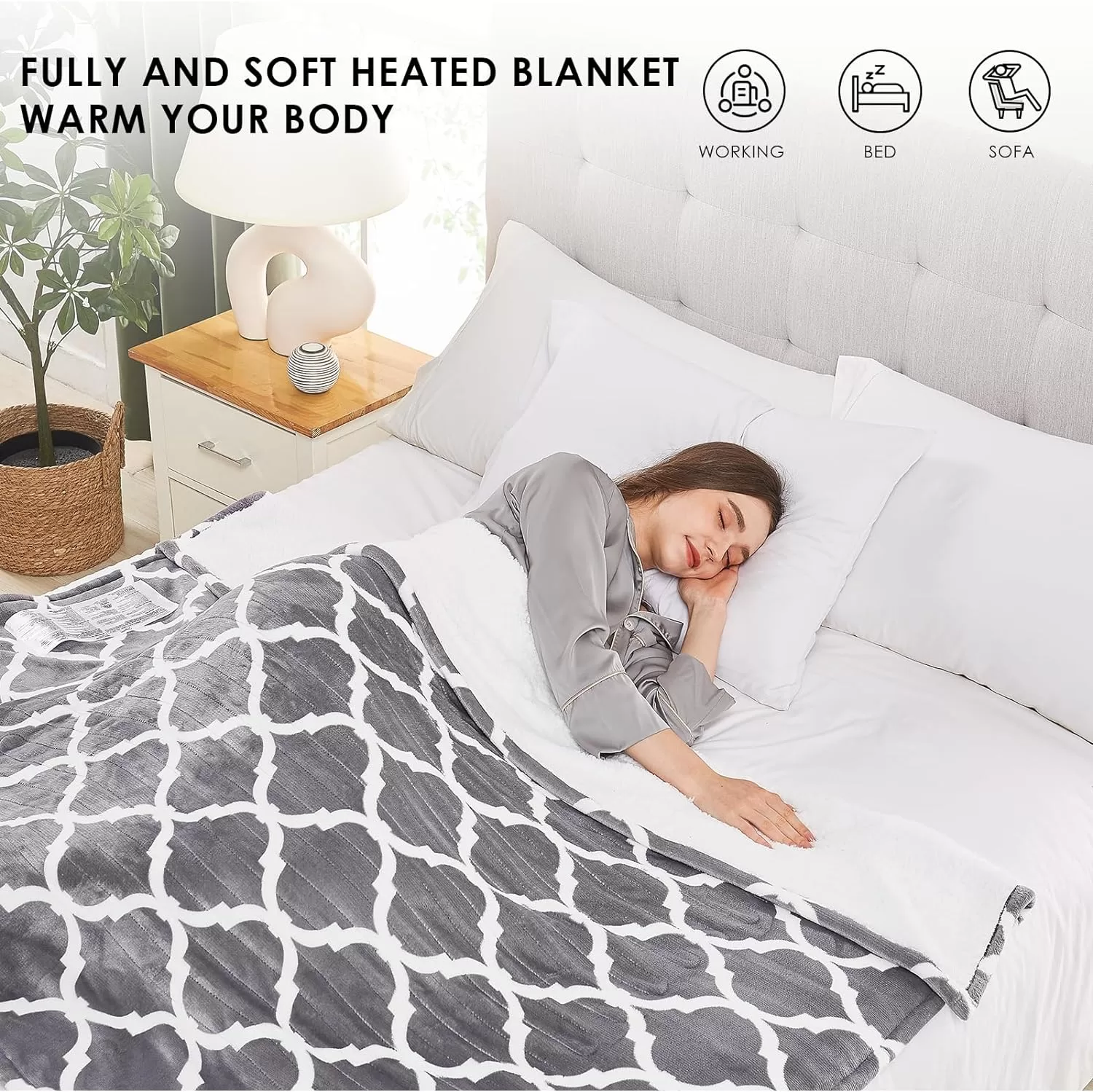 HomeMate Heated Blanket Electric Full Size - 72“x84“