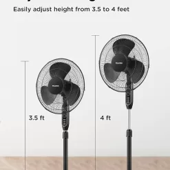 PELONIS 16'' Pedestal Remote Control, Oscillating Stand Up Fan 7-Hour Timer, Supreme 16