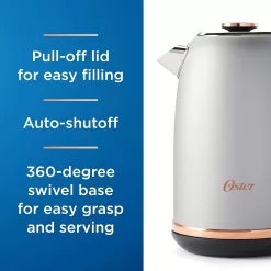 Oster 2097736 Electric Kettle Metropolitan Collection with Rose Gold Accents