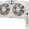 BIONAIRE Premium Digital 8.5" Twin Window Fan, Remote Control, Light Grey