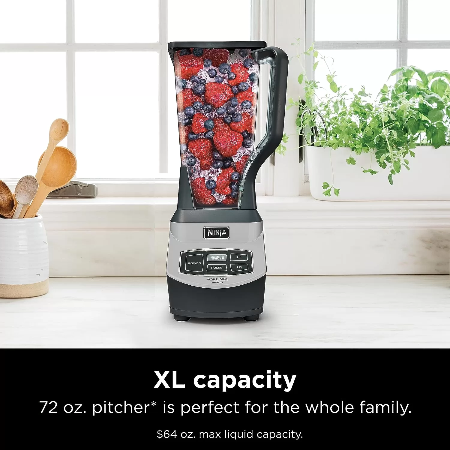 Ninja BL660 Professional Compact Smoothie & Food Processing Blender, 1100-Watts, 3 Functions, Gray