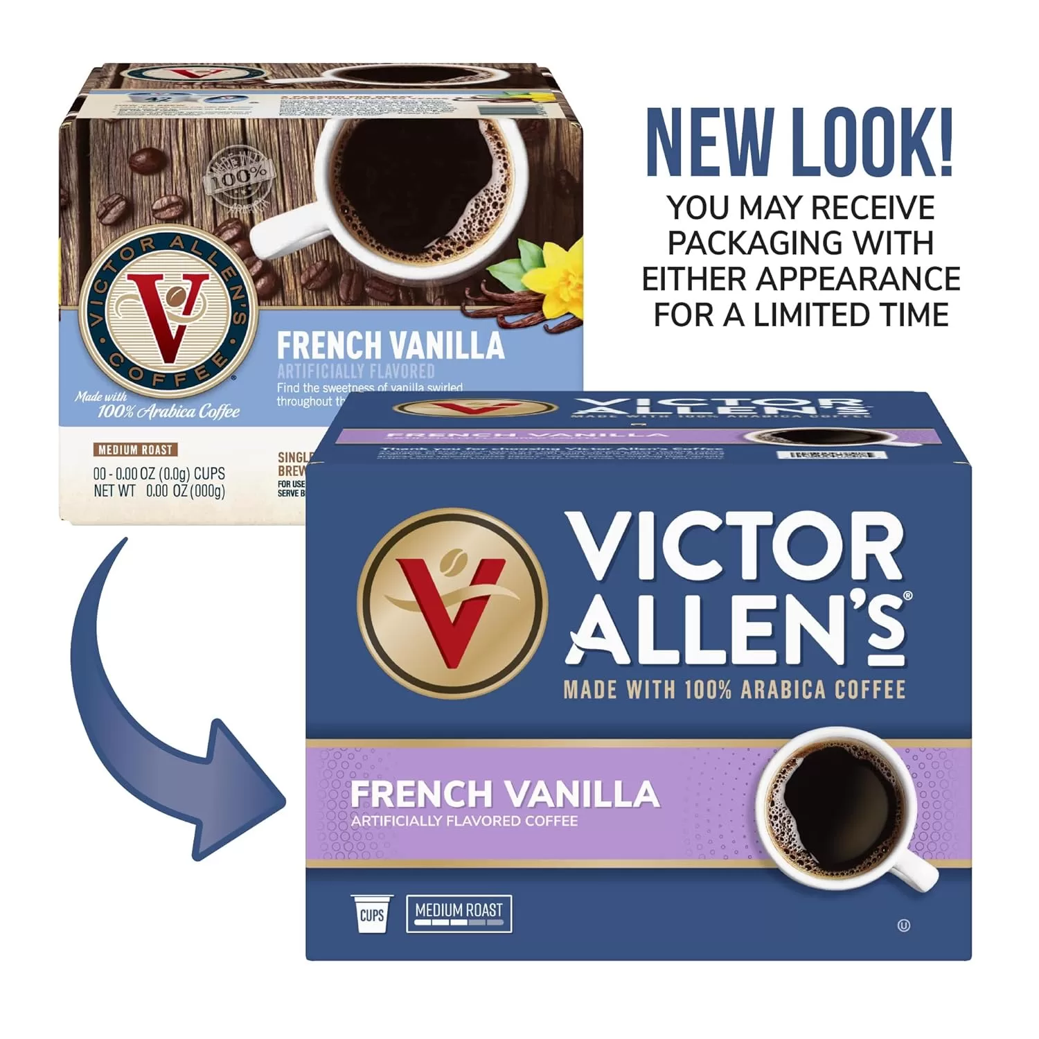 Victor Allen's Coffee French Vanilla Flavored, Medium Roast, 80 Count Single Serve Coffee Pods for Keurig K-Cup Brewers