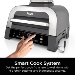 Ninja DG551 Foodi Smart XL 6-in-1 Indoor Grill, 2nd Generation, Black/Silver
