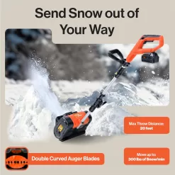SuperHandy Snow Thrower Power Shovel 4Ah DC 20V Upgraded Design