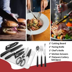 Portable Camping Kitchen Utensil Set-27 Piece Cookware Kit, Stainless Steel Outdoor Cooking and Grilling Utensil Organizer Travel Set