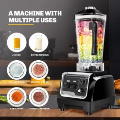 Professional Countertop Blender for kitchen Max 2200W High Power Home and Commercial Blender with Timer
