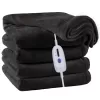 Electric Blanket Heated 72"x84" Full Size Oversized Flannel Heated Blanket - Dark Grey