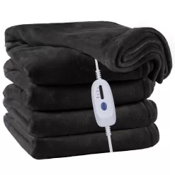 Electric Blanket Heated 72"x84" Full Size Oversized Flannel Heated Blanket - Dark Grey
