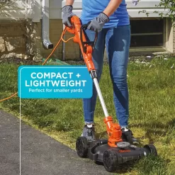 BLACK+DECKER Electric Lawn Mower, String Trimmer, Edger, 3-in-1, Corded (BESTA512CM)