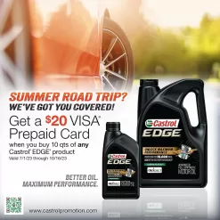 Castrol Edge Extended Performance 0W-20 Advanced Full Synthetic Motor Oil, 1 Quart, Pack of 6