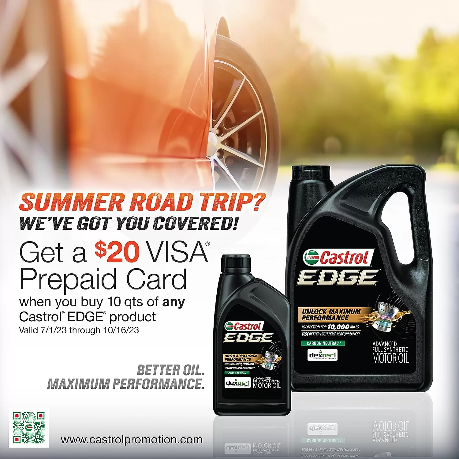 Castrol EDGE 10W-40 Advanced Full Synthetic Motor Oil, 1 Quart, Pack of 6