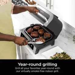 Ninja DG551 Foodi Smart XL 6-in-1 Indoor Grill, 2nd Generation, Black/Silver