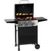 MASTER COOK 3 Burner BBQ Propane Gas Grill, Stainless Steel 30,000 BTU Patio Garden Barbecue Grill
