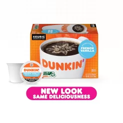 Dunkin' French Vanilla Flavored Coffee, 60 Keurig K-Cup Pods