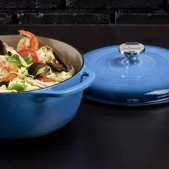Lodge 6 Quart Enameled Cast Iron Dutch Oven with Lid – Blue