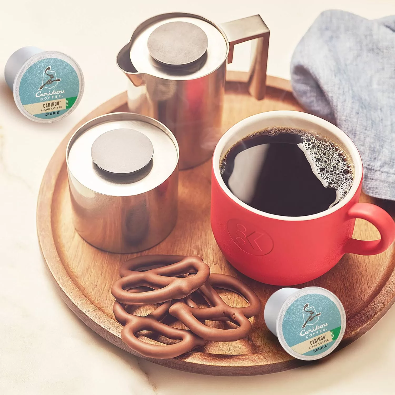 Caribou Coffee Caribou Blend Decaf, Single-Serve Keurig K-Cup Pods, Medium Roast Coffee, 96 Count