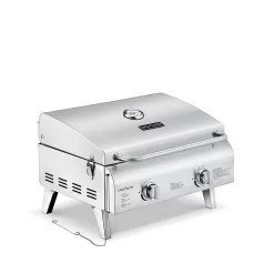 Portable Grill – Table Top Stainless Steel Propane Gas BBQ – Silver - By Lifemaster