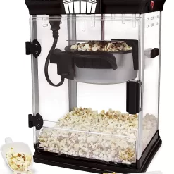 West Bend Stir Crazy Movie Theater Popcorn Popper, Gourmet Popcorn Maker Machine, 4 Qt., Black