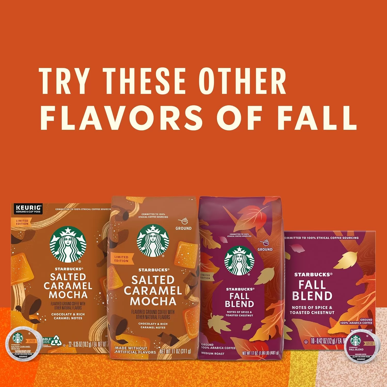 Starbucks K-Cup Coffee Pods—Salted Caramel Mocha Flavored Coffee—100% Arabica—Naturally Flavored—6 boxes (60 pods total)