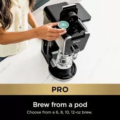 Ninja CFP301 DualBrew Pro Specialty 12-Cup Drip Maker with Glass Carafe, Single-Serve Grounds, Black