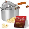 Original Whirley Pop Popcorn Maker - 6 Quart Popcorn Popper, Popcorn Maker With Metal Gears