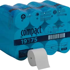 Compact Coreless 2-Ply Recycled Toilet Paper by GP PRO (Georgia-Pacific), 19375, 1,000 Sheets Per Roll, 36 Rolls Per Case