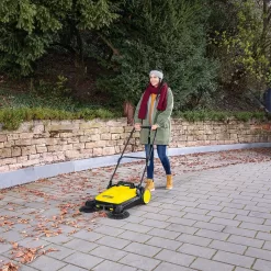 Kärcher - S 4 Twin Walk-Behind Outdoor Hand Push Sweeper, Yellow