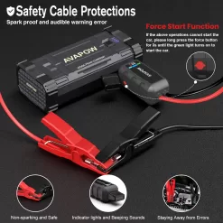 AVAPOW Car Jump Starter, 4000A Peak Battery Jump Starter, USB Quick Charge 3.0