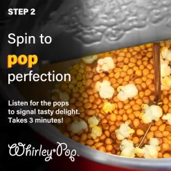 Original Whirley Pop Popcorn Maker - 6 Quart Popcorn Popper, Popcorn Maker With Metal Gears