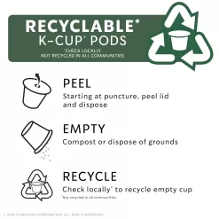Starbucks Dark Roast K-Cup Coffee Pods with 2X Caffeine — for Keurig Brewers, 10 Count (Pack of 6)