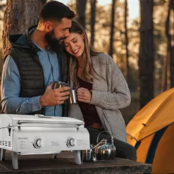 Portable Grill – Table Top Stainless Steel Propane Gas BBQ – Silver - By Lifemaster