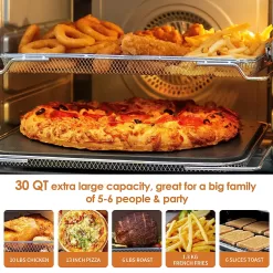 NUWAVE Bravo Air Fryer Oven, 12-in-1, 30QT XL Large Capacity Digital Countertop Convection Oven, silver