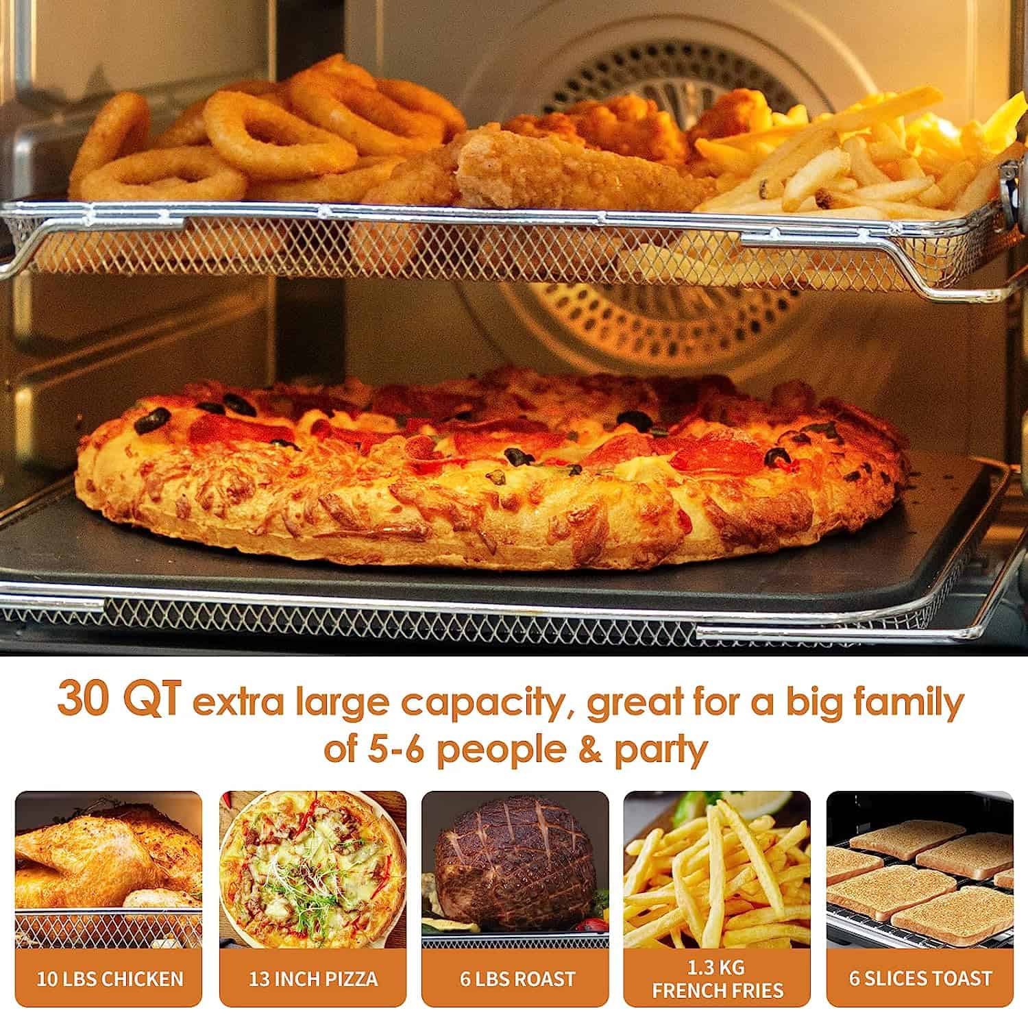 NUWAVE Bravo Air Fryer Oven, 12-in-1, 30QT XL Large Capacity Digital Countertop Convection Oven, silver