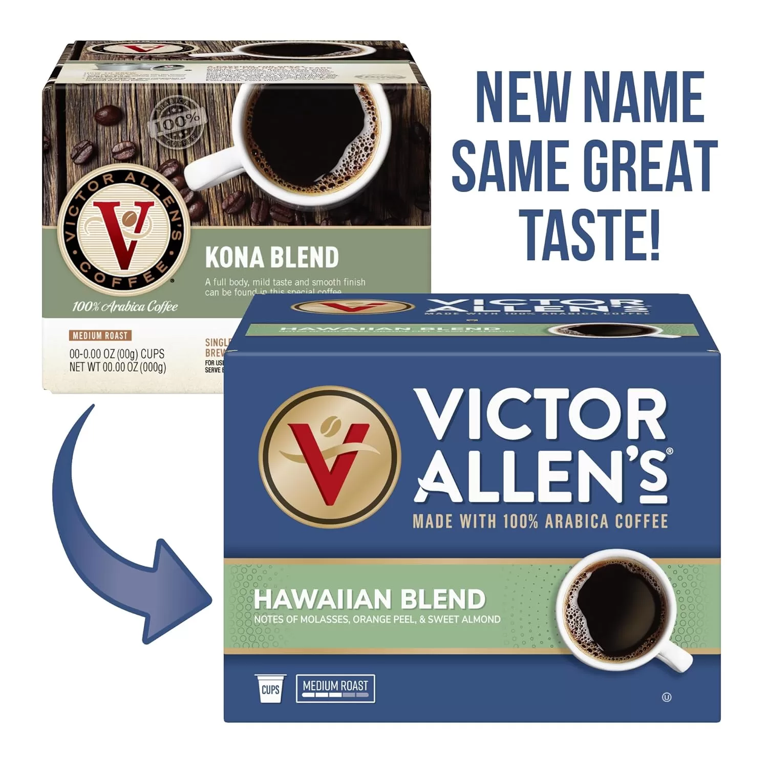 Victor Allen's Coffee Hawaiian Blend, Medium Roast, 80 Count, Single Serve Coffee Pods for Keurig K-Cup Brewers (formerly Kona Blend)