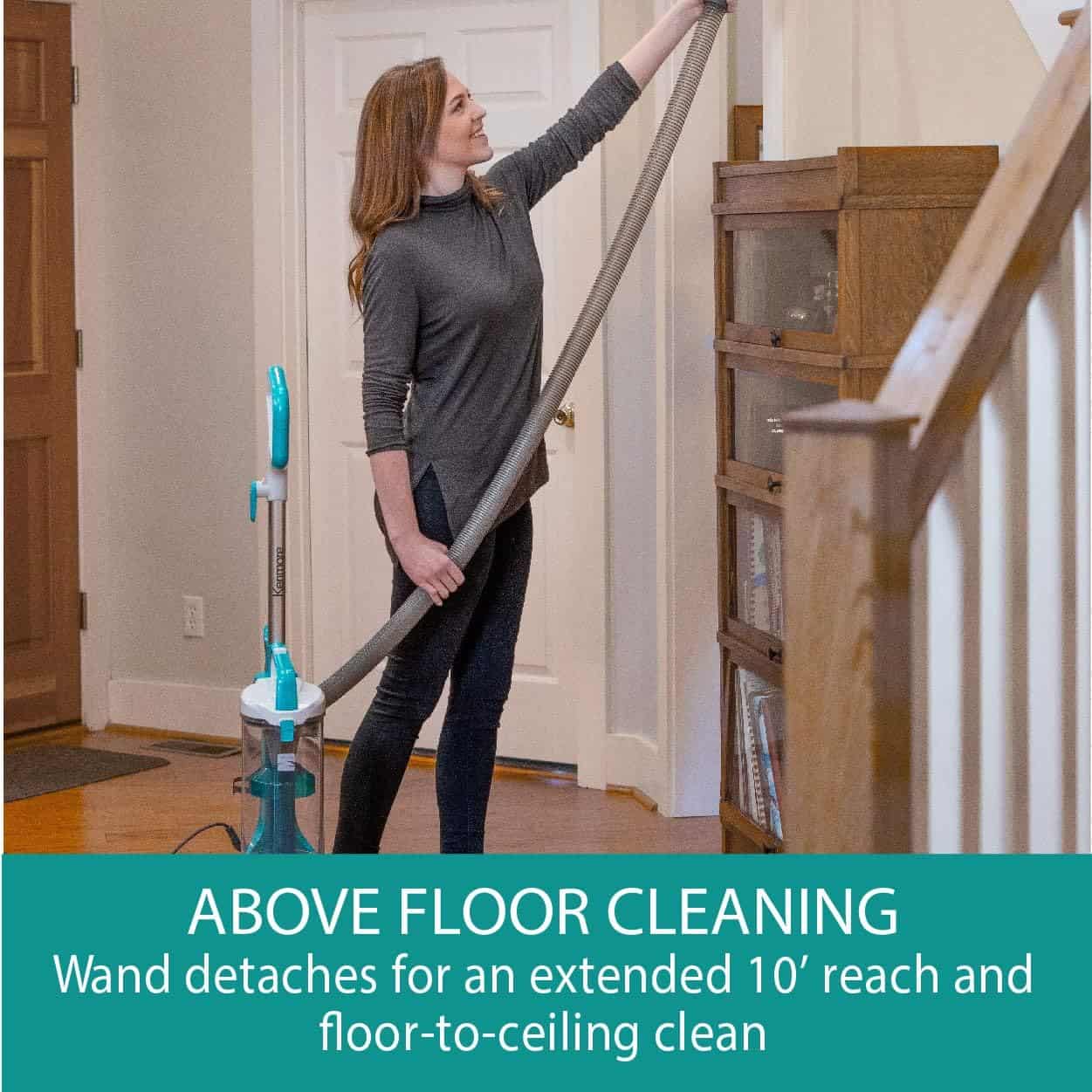 Kenmore DU2012 Bagless Upright Vacuum 2-Motor Power Suction Lightweight Carpet Cleaner, Green